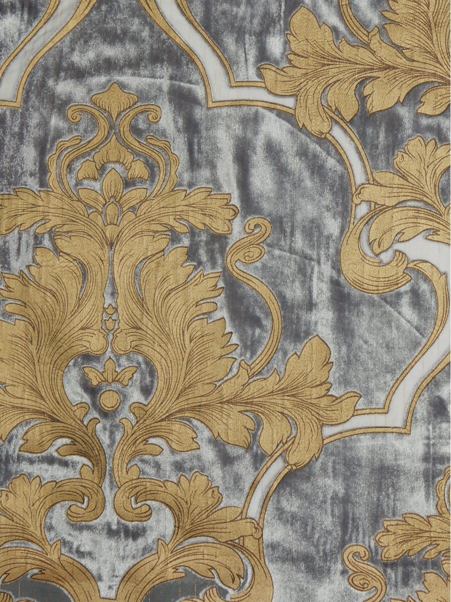 Hebe Regal Floral Damask Single Pinch Pleat Velvet Curtains