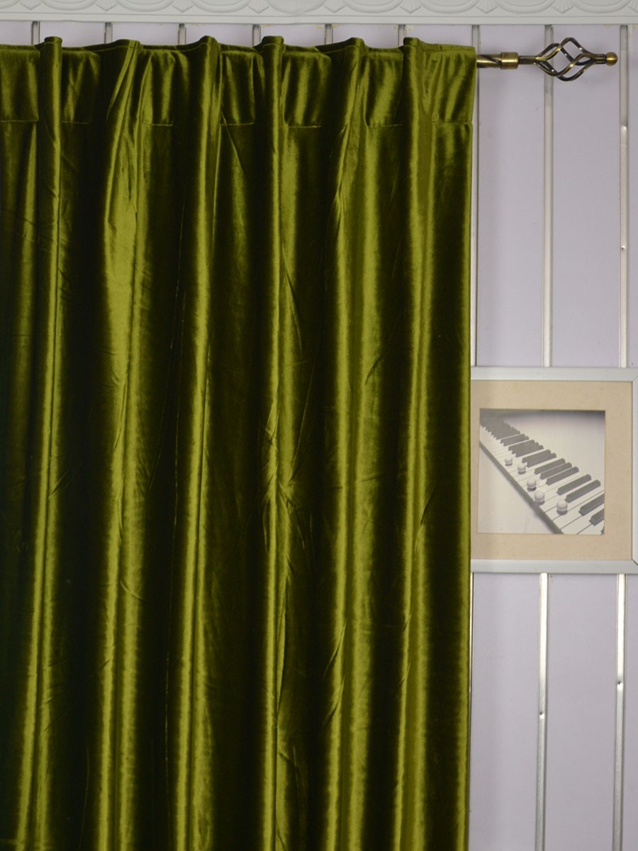 120 Inch Extra Wide Whitney Green And Blue Blackout Grommet Velvet Curtains CheeryCurtains