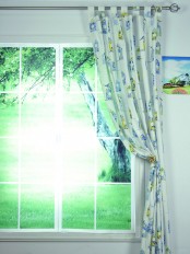 Alamere Birdhouses Printed Tab Top Cotton Curtain