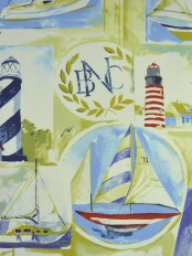 Alamere Sailing Nautical Printed Cotton Fabrics Per Yard