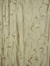 Morgan Deep Champagne Embroidered Floral Faux Silk Custom Made Curtains Online (Color: Deep Champagne) 