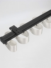 CHR09 Thick Ivory Black S Fold Curtain Tracks Ceiling/Wall Mount