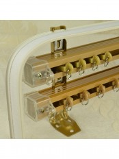 CHR6624 Triple Curtain Track Set with Valance Track (Color: Light Gold)