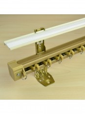 CHR7025 Custom Ceiling & Wall Mount Double Curtain Track Set with Valance Track