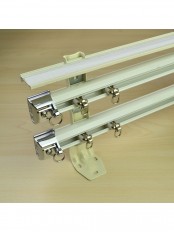 CHR7424 Ceiling & Wall Mount Triple Curtain Track Set with Valance Track