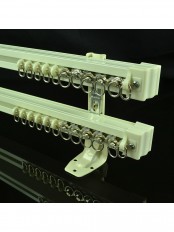 CHR7922 Ivory Ceiling Mounted or Wall Mounted Double Curtain Tracks and Rails