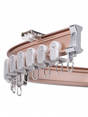 White Rose Gold Heavy Duty Curved Curtain Track For Bay Windows