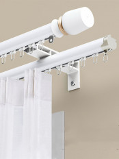 CHT02 Sonder White Black Grey Curtain Rods With Rail Gliders