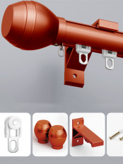 CHT05 Sonder Custom Curtain Rods With Track Rollers And Brackets(Color: Orange)