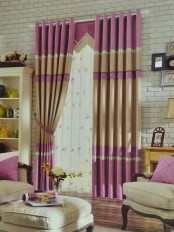 Eclipse Solid Stitching Style Custom Made Curtains with Trims