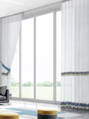 QY7121SR Elbert Embroidered Custom Made Sheer Curtains