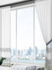 QY7121SY Elbert Embroidered Custom Made Sheer Curtains