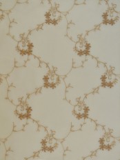Elbert Damask Floral Pattern Embroidered Tab Top Sheer Curtains