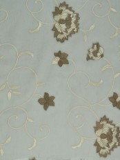 Elbert Flowers Pattern Embroidered Versatile Pleat Sheer Curtains