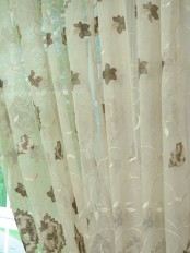 Elbert Flowers Embroidered Custom Made Sheer Curtains