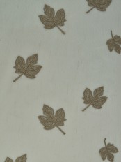 Elbert Maple Leaves Pattern Embroidered Rod Pocket Sheer Curtains