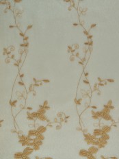 Elbert Vine Leaves Pattern Embroidered Grommet Sheer Curtains