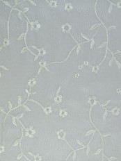 Elbert Branch Floral Pattern Embroidered Grommet Sheer Curtains