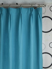 Hudson Yarn Dyed Solid Blackout Double Pinch Pleat Curtains Heading Style