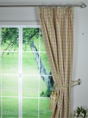 Extra Long Hudson Small Plaid Blackout Double Pinch Pleat Curtains