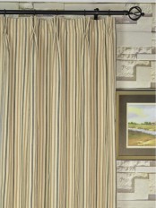 Hudson Yarn Dyed Striped Blackout Double Pinch Pleat Curtain