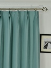 Extra Long Moonbay Plain Double Pinch Pleat Cotton Curtains