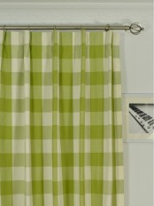 Extra Long Moonbay Checks Versatile Pleat Cotton Curtains