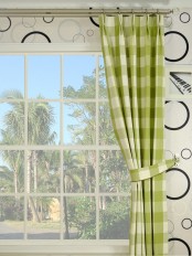 Moonbay Checks Double Pinch Pleat Cotton Curtain