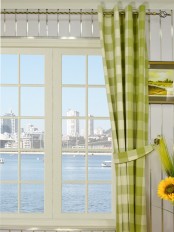 Moonbay Checks Grommet Cotton Curtain