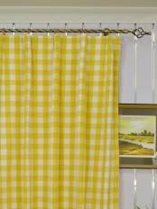 Extra Long Moonbay Small Plaids Versatile Pleat Cotton Curtains