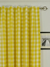 Extra Long Moonbay Small Plaids Back Tab Cotton Curtains