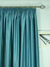 Extra Wide Swan Gray and Blue Solid Pencil Pleat Curtains