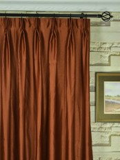 Extra Wide Swan Brown Solid Double Pinch Pleat Curtains
