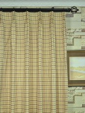 Extra Wide Hudson Cotton Blend Small Plaid Versatile Pleat Curtains