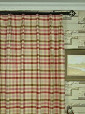 Extra Wide Hudson Cotton Blend Middle Check Versatile Pleat Curtains