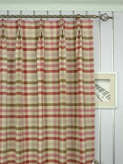 Extra Wide Hudson Cotton Blend Middle Check Double Pinch Pleat Curtains