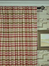 Extra Wide Hudson Cotton Blend Middle Check Back Tab Curtains