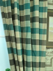 Hudson Cotton Blend Bold-scale Check Custom Made Curtains