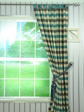 Hudson Cotton Blend Bold-scale Check Tab Top Curtain