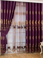  QYC125C Hebe Traditional Damask Chenille Custom Made Curtains