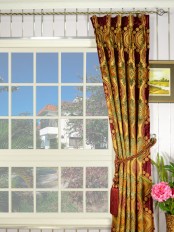 Maia Vintage Damask Goblet Pleat Velvet Curtains