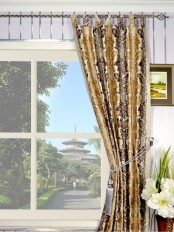 Halo Embroidered Vase Damask Tab Top Dupioni Curtains