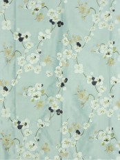 Halo Embroidered Four-leaf Clovers Dupioni Silk Fabrics