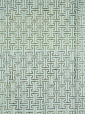 Halo Embroidered Maze-like Design Dupioni Silk Custom Made Curtains