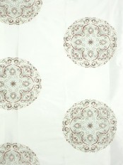 Halo Embroidered Round Damask Dupioni Silk Custom Made Curtains