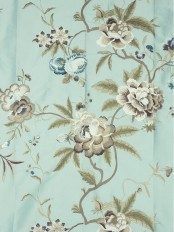 Halo Embroidered Camellias Dupioni Silk Fabrics