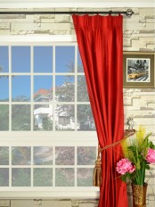 Oasis Solid-color Double Pinch Pleat Dupioni Curtain