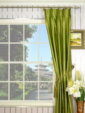 Oasis Crisp Plain Double Pinch Pleat Dupioni Silk Curtain