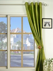 Oasis Crisp Plain Grommet Dupioni Silk Curtain