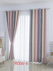 QYFLRDE On Sales Petrel Pink Grey Stripe Chenille Custom Made Curtains